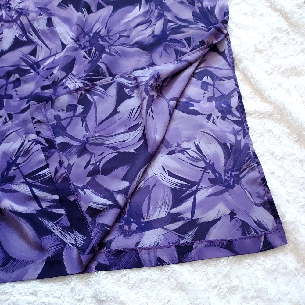 Norton McNaughton Vintage 90s Purple floral Maxi dress Tropical Vacation Luau - Picture 9 of 13